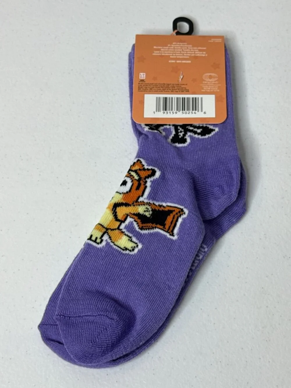 Bluey Bingo Halloween Kids Purple Crew Socks New